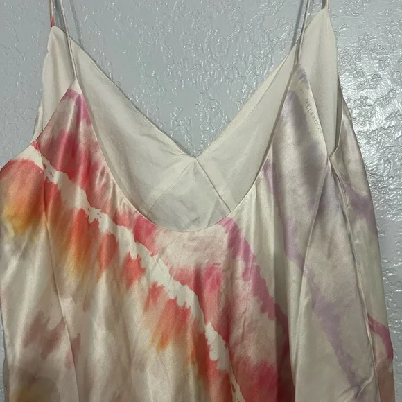 ALLSAINTS All Saints MELODY MAREA SILK BLEND Watercolor MIDI Dress New 8 - Picture 10 of 13